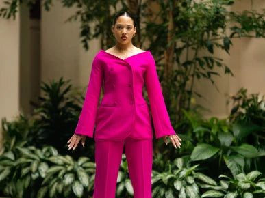Nova Pants - High Waisted Tailored Trousers Pink
